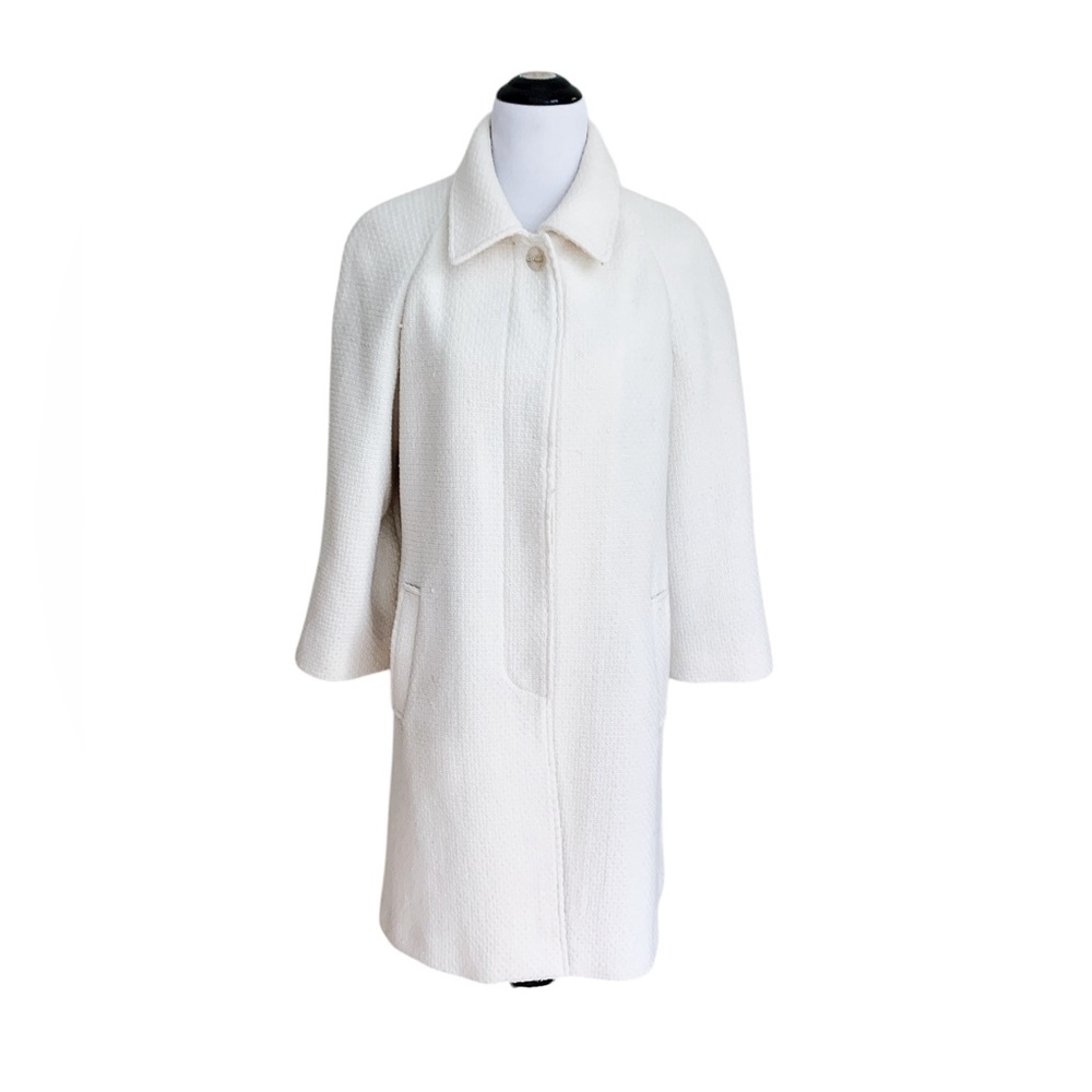 Marvin Richards Cream Lovely Designer Wool Coat